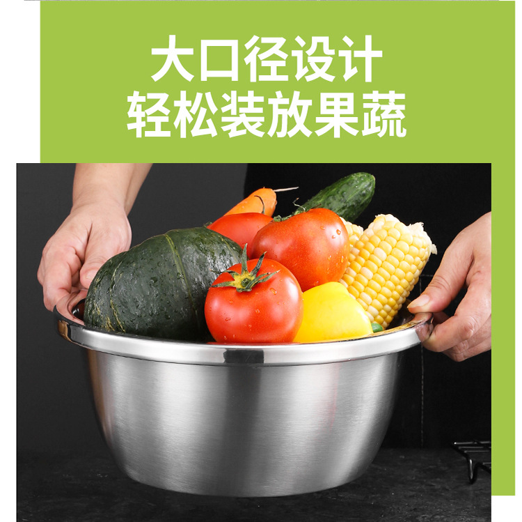 多用欧式特厚不锈钢盆欧式大反边调料缸洗脸盆家用食品级面盆定制详情9