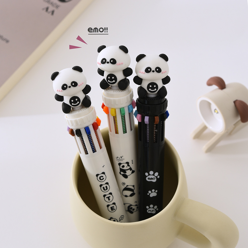 Chenxi's cute panda-shaped ten-color pen, ballpoint pen, oil-based multi-color pen, student stationery, writing pen