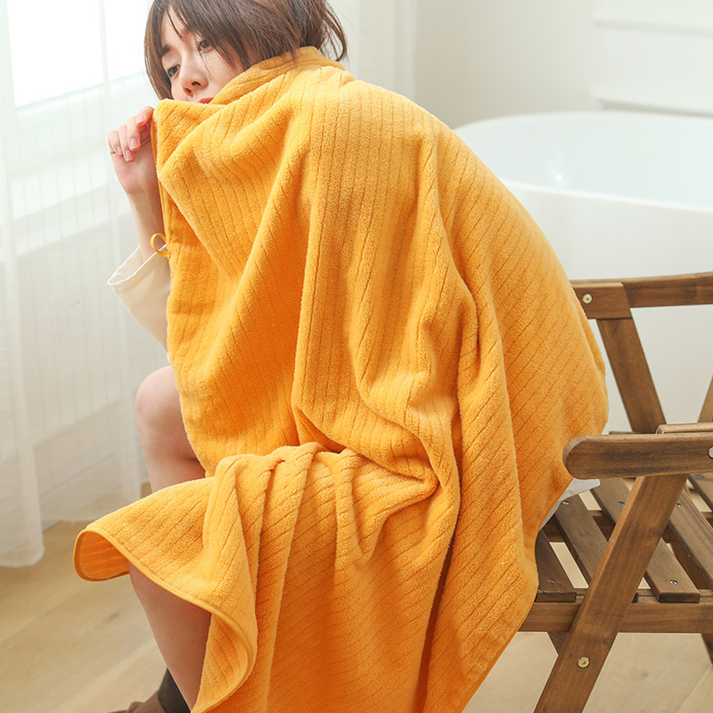 Bath Towel Thickened Adult Coral Velvet Manufacturers A Generation Of Cotton Absorbent Quick-Drying Wrap Towel Pit Pattern Towel details Picture