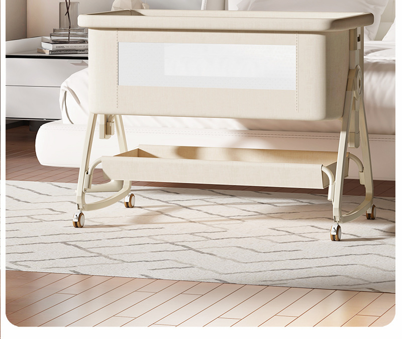 婴儿床可移动多功能折叠新生儿摇篮床亚马逊便携式尿布台拼接大床详情3