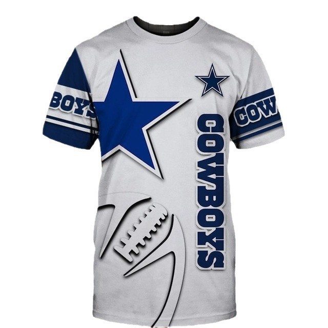 The original factory of the new series of 3D digital printed round-neck football team T-shirts for the independent station NFL short-sleeved men Item Picture
