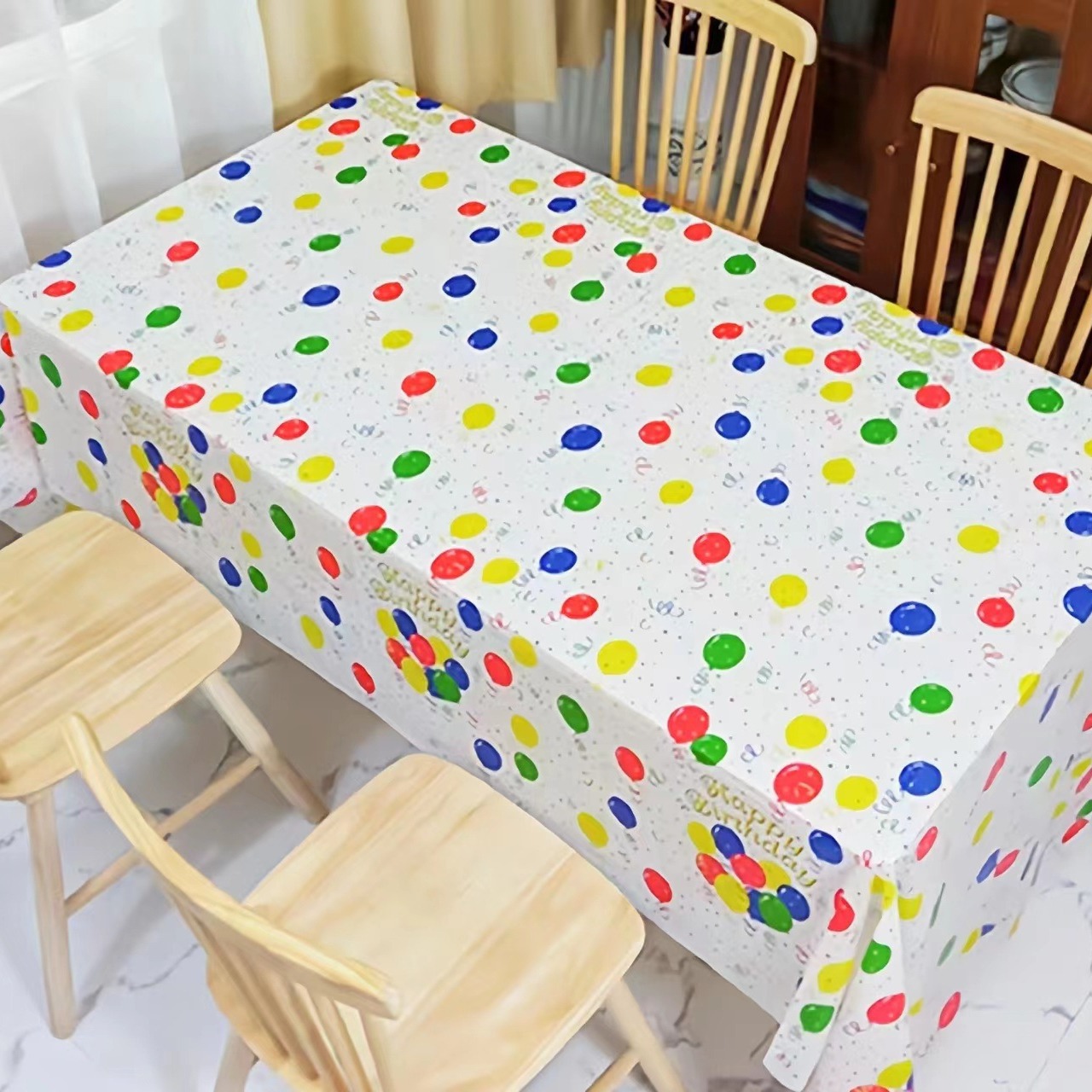 Spot Wholesale Disposable Rectangular Tablecloth Party Birthday Printing Peva Tablecloth Waterproof And Oil Resistant Thickening