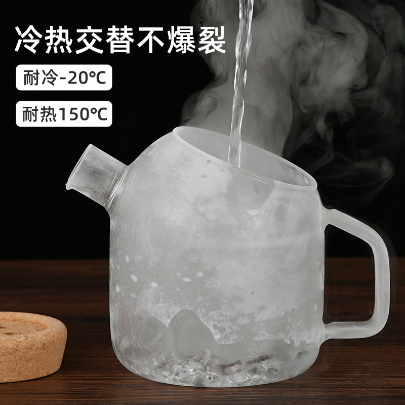 Nordic high-temperature resistant high borosilicate glass teapot for boiling water, cute for girls, household flower and fruit teapot, transparent and simple tea set Application Scenario