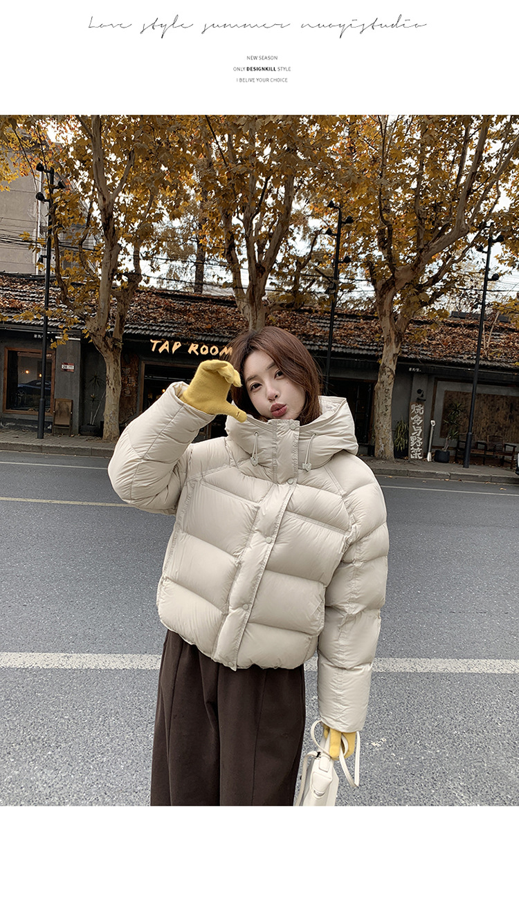 2025 New style of petite thickened cloud cream puff 90 white duck down down jacket for women, short bread jacket and winter coat pic 48