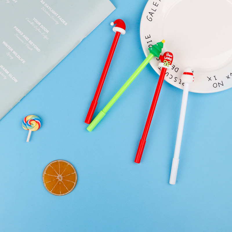 Cute Christmas decoration creative stationery gel pens, student exam pens, signature pens, Christmas element gel pens details Picture