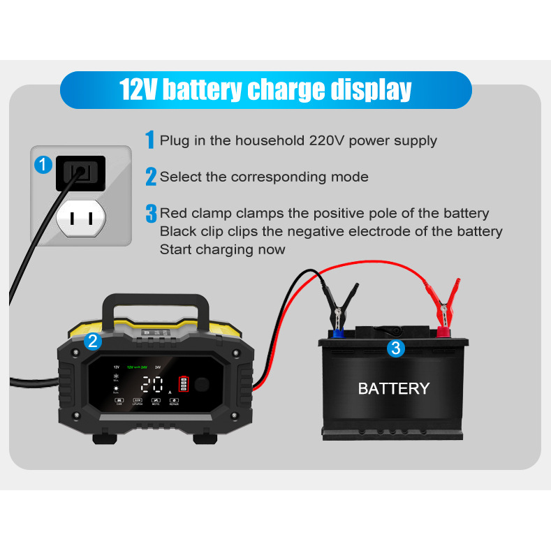 10A portable 12V24V motorcycle battery charger and portable car battery charger Specification image