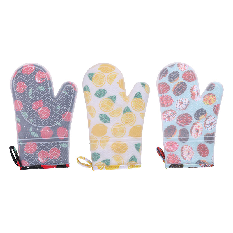Factory direct plus cotton silicone heat insulation gloves Kitchen supplies baking tools Microwave oven mitts Item Picture