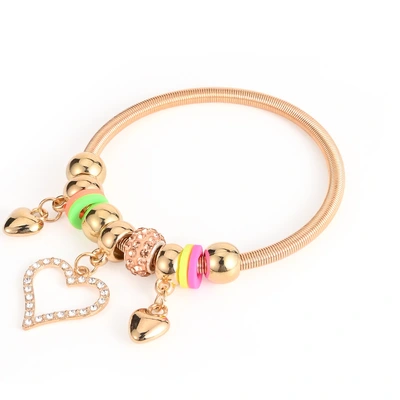 Oly Magic 2022 New European And American Fashion Cross-Border Heart Spring Bracelet Female Love Diamond Drop Oil Small Fresh Bracelet Bracelet