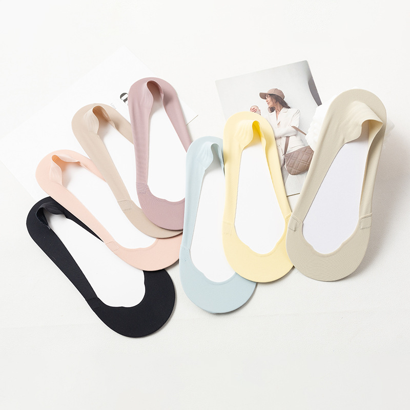 纯棉袜子女士春夏季天薄款ins韩国竖条纹冰丝隐形船浅口隱形批发