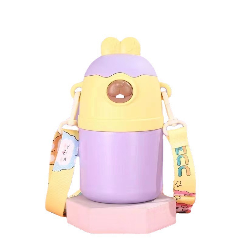 Factory wholesale nis Wind Cute 316 stainless steel straw insulated cup, large-capacity children's straw insulated cup, cartoon Item Picture