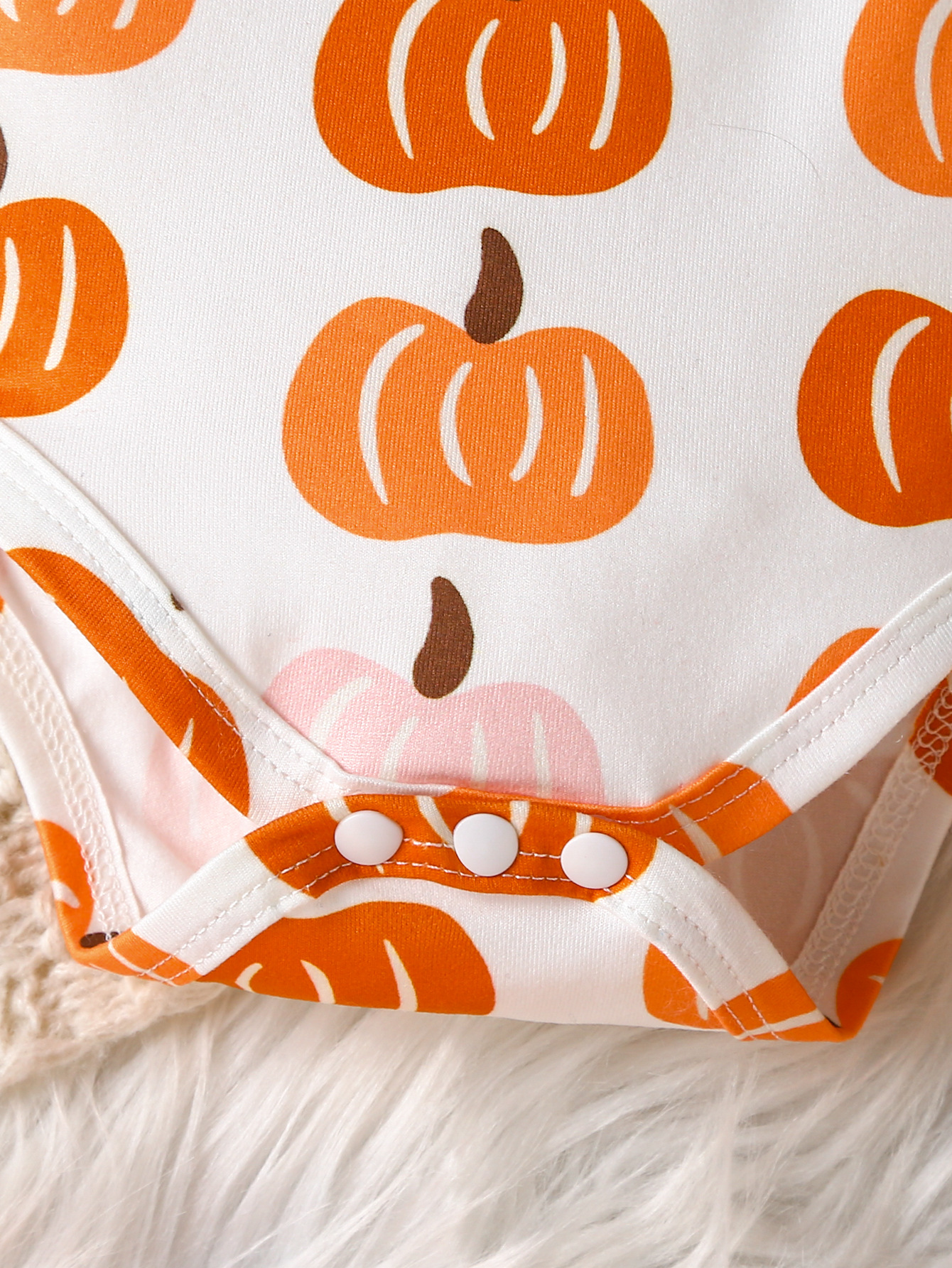 A three-piece set of foreign trade girls' dress, headscarf, sweet and cute three-dimensional bow, pumpkin shoulder strap and flying sleeves pic 9