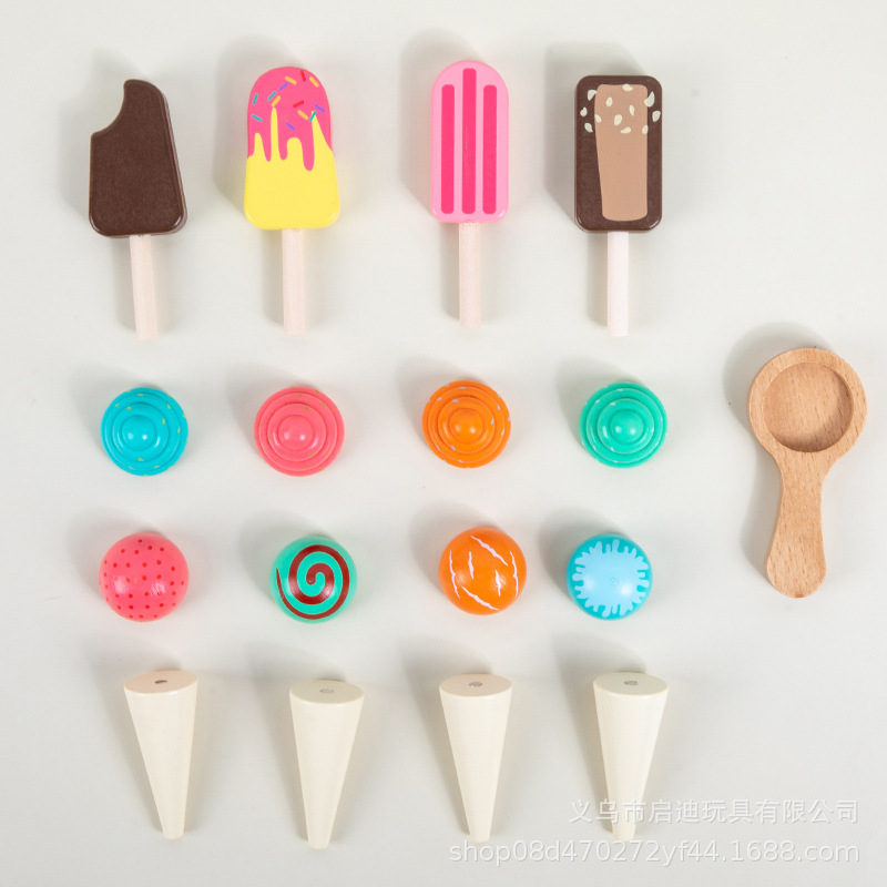 Children's educational simulation kitchen ice cream cart, an early brain-stimulating toy cart for boys and girls aged 1-6 to develop their intelligence Specification image