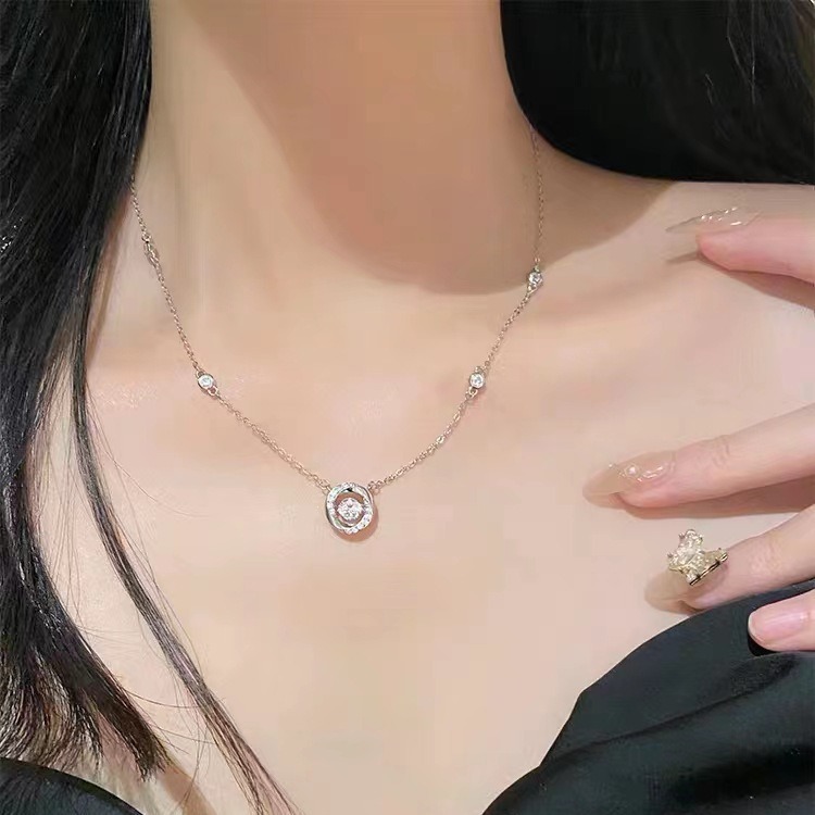Mobius Three Seconds Heart Necklace Female Light Luxury Small High-Grade Sense Of Zircon Smart Pendant Temperament 100 Collocation Decoration Specification drawing