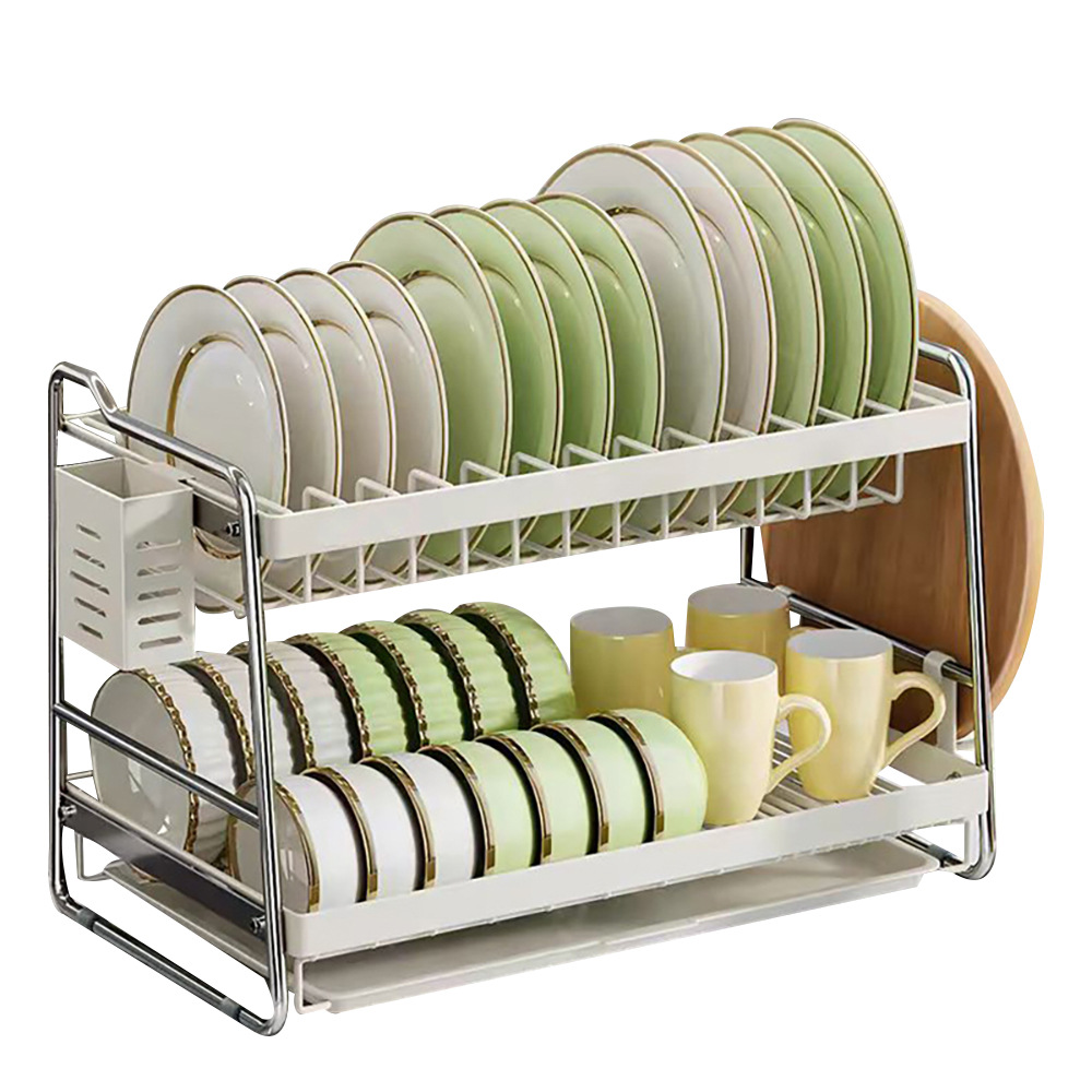 New stainless steel kitchen storage rack, bowl and plate storage rack, multi-functional bowl cabinet plate, draining bowl rack Item Picture