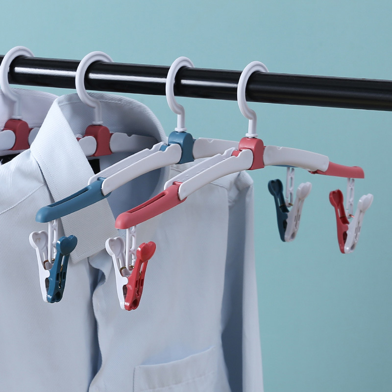 Simple Portable Travel Folding Coat Hanger Outdoor Traveler Home Multi-Functional Magic Drying Coat Hanger Non-Slip Coat Hanger Specification drawing