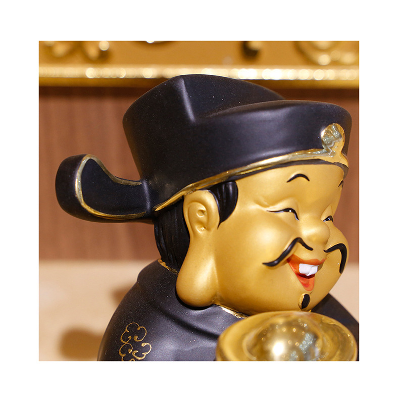 财神爷佛像店铺开业乔迁礼品家居玄关装饰工艺品 Q版香灰摆件白底实物图