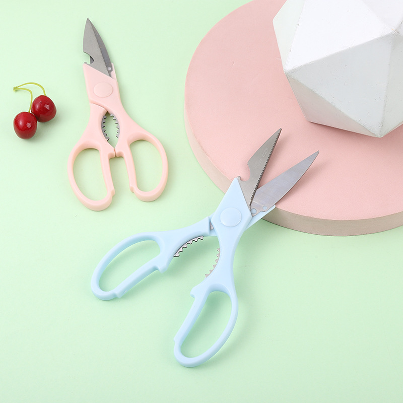 Stainless steel modern simple kitchen scissors ins multifunctional small fresh scissors household strong fish bone chicken bone scissors Application Scenario