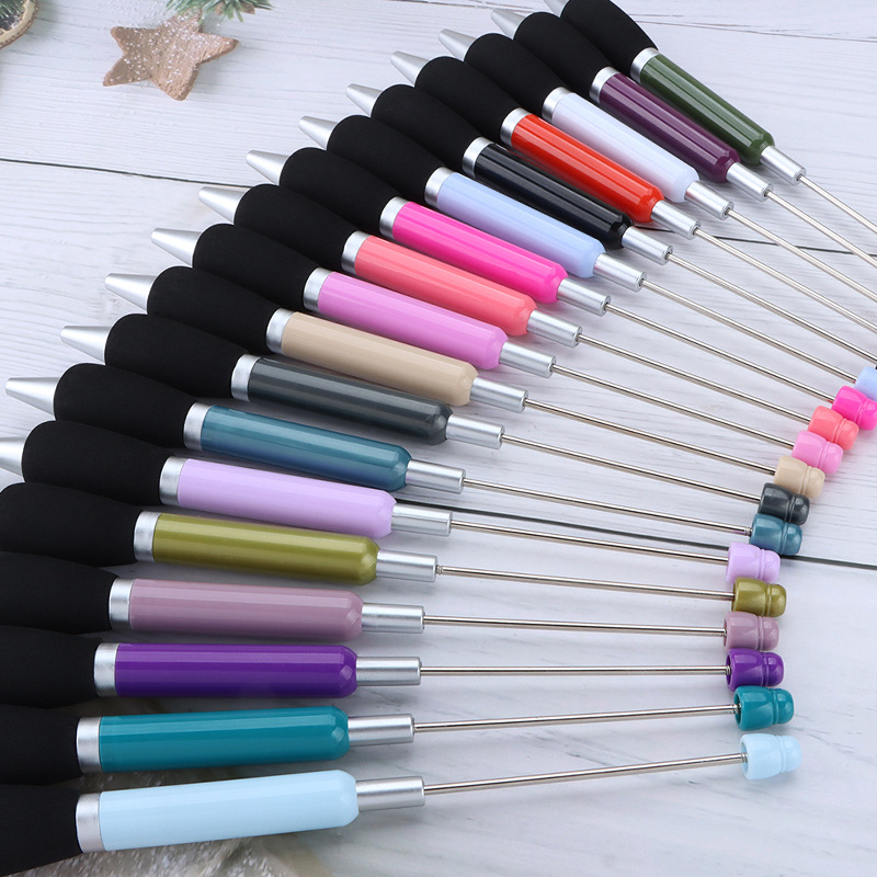 Creative Diy Push Bead Pen Comfortable Grip Sponge Sheath Macaron Caki Candy Colored Beaded Ballpoint Pen Specification drawing