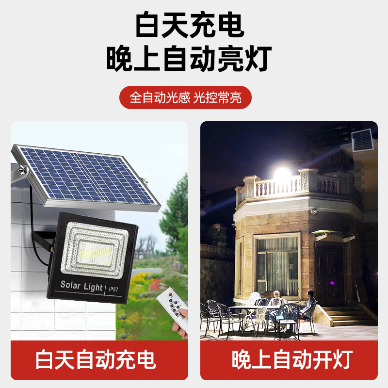 Solar lamps, household cross-border outdoor garden lighting, street lamps, led high-power floodlights, ultra-bright and waterproof Specification image