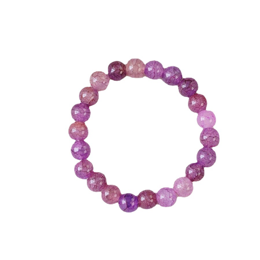 Wholesale of pinkish-purple crystal bracelets for girls, soft and gentle playing with Buddhist prayer beads for students, stress-relieving plates for playing with gradient best friend bracelets for men Item Picture