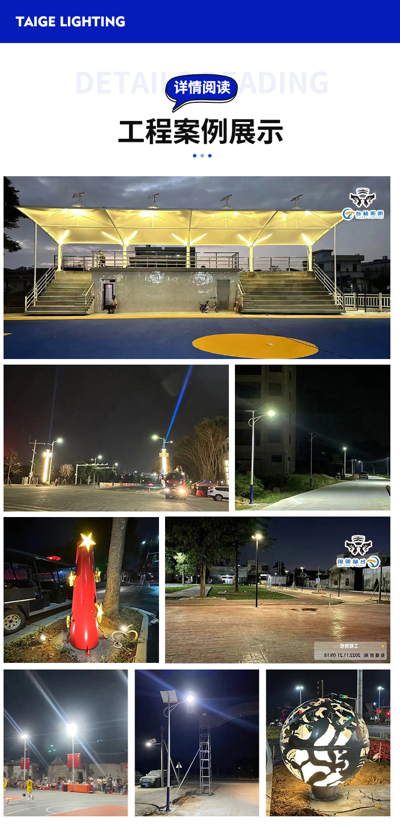 一体化太阳能照明灯太阳能户外路灯庭院灯跨境太阳能灯详情2