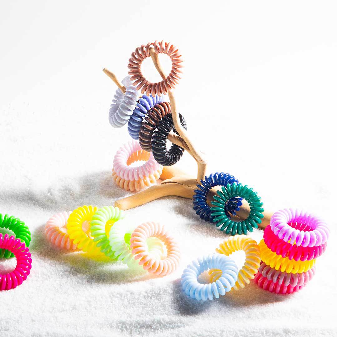 Korean Version Candy Color Transparent Phone Line Hairband Wholesale High Elastic Head Rope Leather Band Simple Hair Rope Hair Accessories Small Large Specification drawing