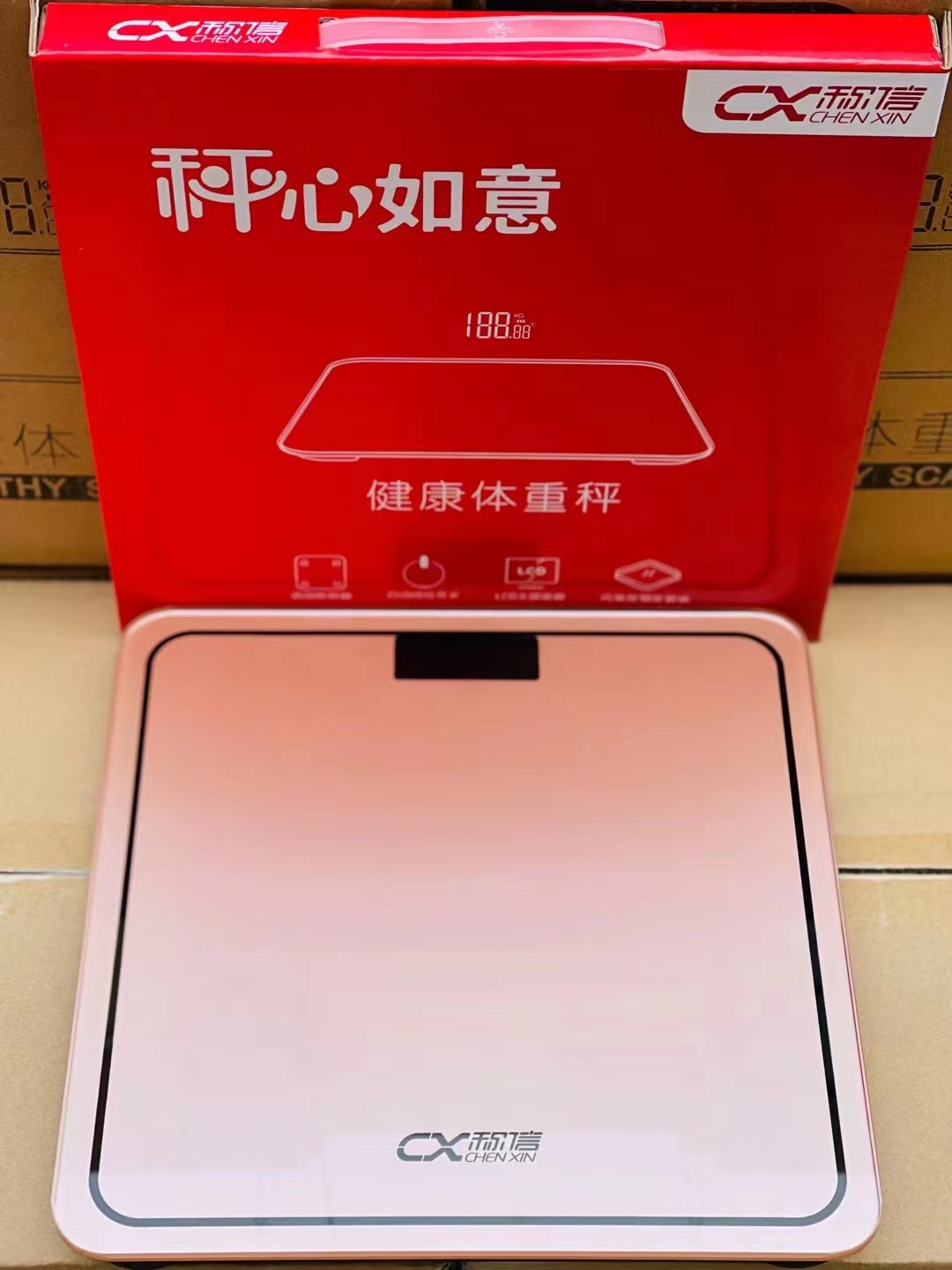 Printed Logo Human Scale Electronic Scale Household Health Scale Scale Scale Letter Solid Color Tempered Glass Scale Item Picture