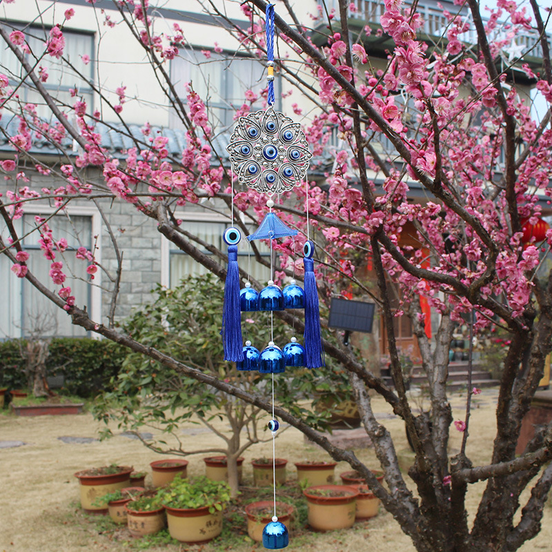 Dreamcatcher Blue Eyes Metal Bells Wind Chimes Hanging Ornaments European And American Devil's Eyes Door Ornaments Garden Decoration Cross-Border
