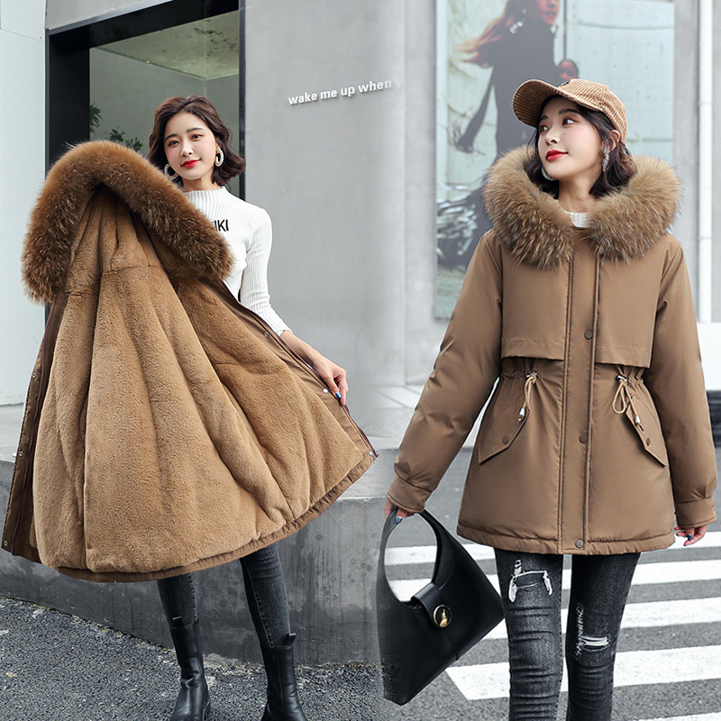 Mid-Length Pie To Overcome Women 2023 Winter New Korean Version Of Thick Loose Warm Cotton-Padded Jacket Large Size Women's Cotton-Padded Jacket Specification drawing