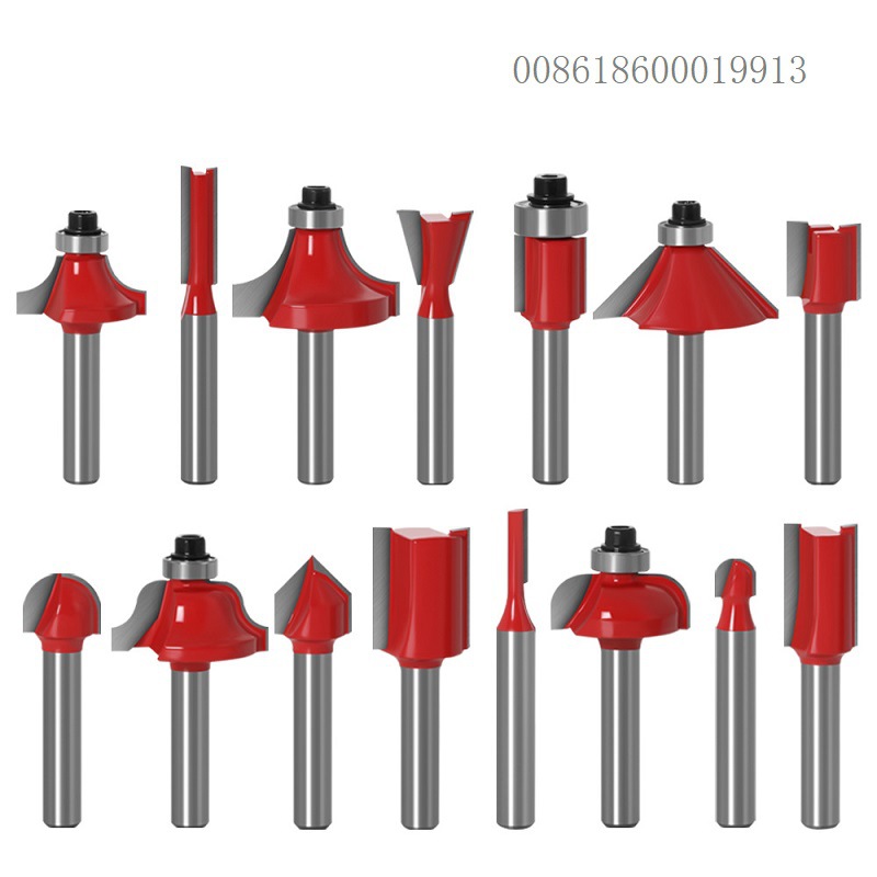15件套木工铣刀 木工雕刻机电木铣修边机刀头套装 ROUTER BIT SET