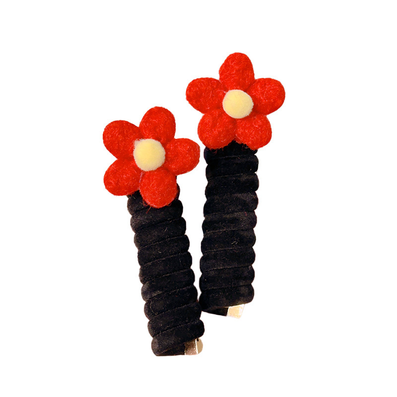 New Year's edition for children: Red bow, telephone line, hair tie, braid, ponytail, bun, hair rope, girls' hair accessory Item Picture