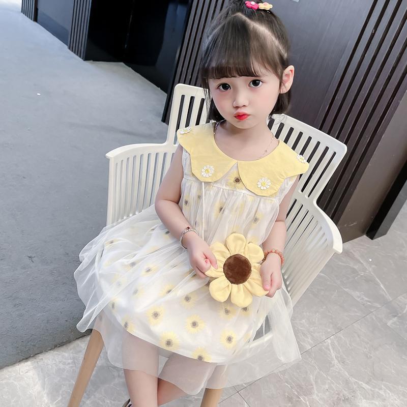 Free shipping for girls' sleeveless princess dress 2022 Summer new style Children's summer dress for girls, stylish children's one-piece dress Specification image