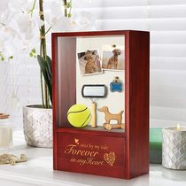 Solid wood pet urn can hold photos Cat and dog toy leash storage box Pet funeral supplies memorial box