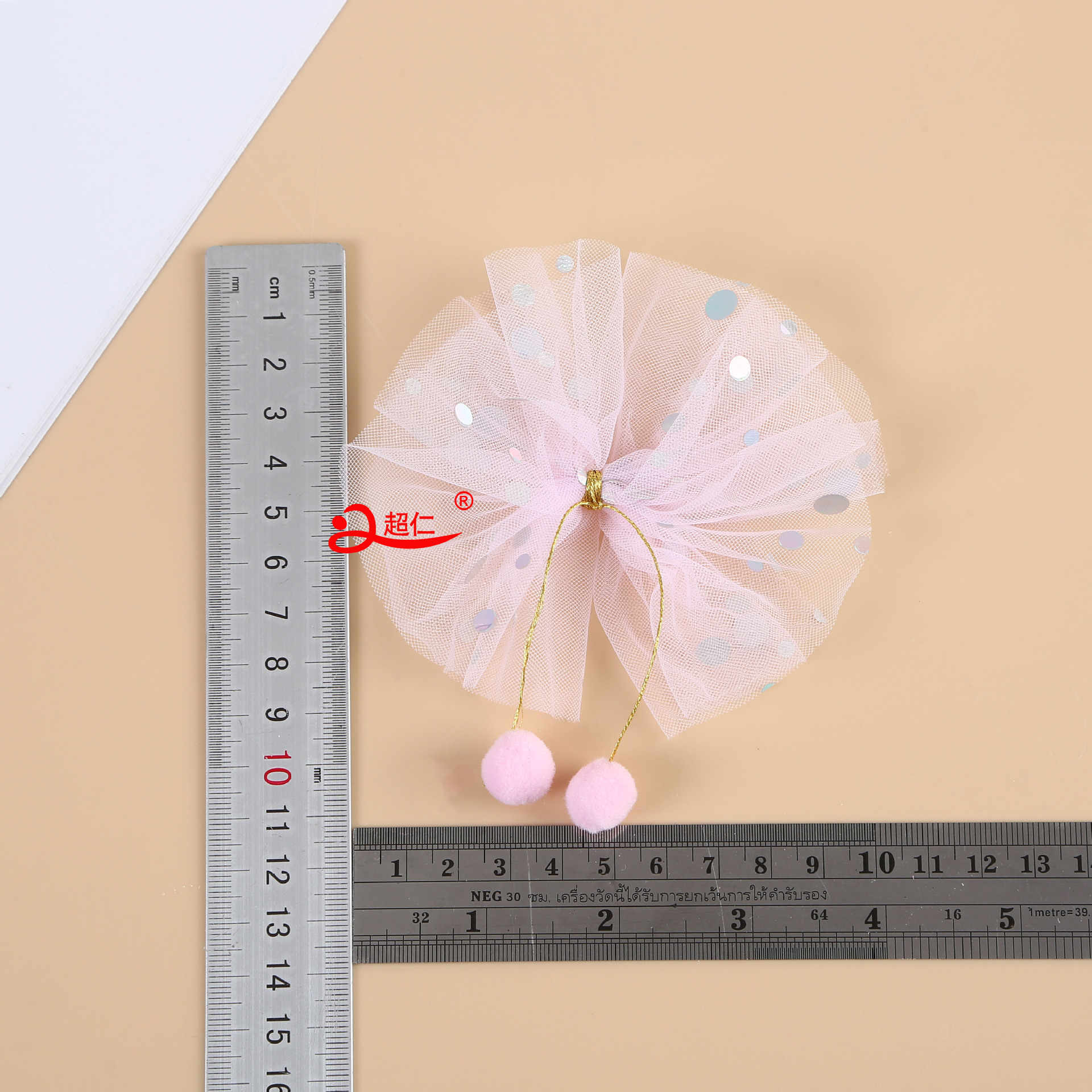 Japanese And Korean Style Hair Accessories Gift Clothing Accessories New Polka Dot Mesh Hairball Bow Can Be Produced Item Picture