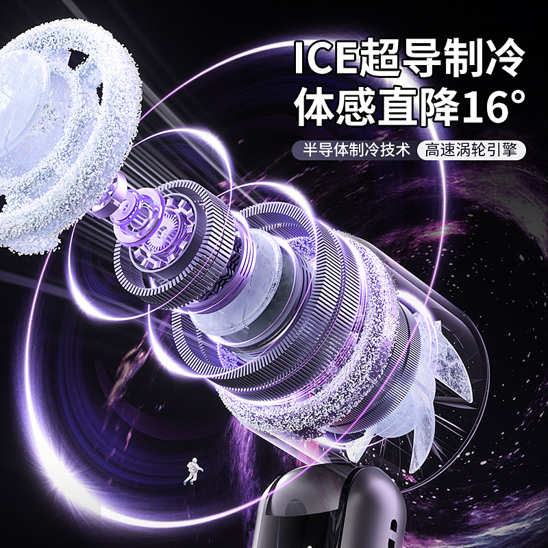 2025 Small Refrigeration Small Steel Gun Hundred Speed Adjustable Long Endurance Bass Noise Reduction Foldable Small Fan details Picture
