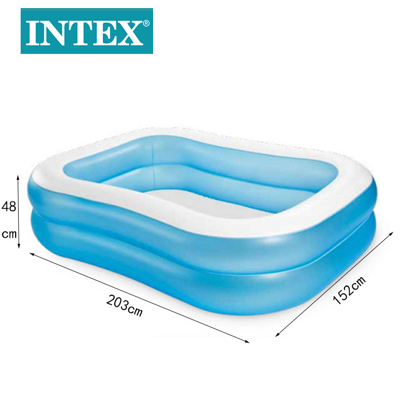 INTEX57180双层长方形水池儿童家庭充气水池户外泳池海洋球玩具池细节图