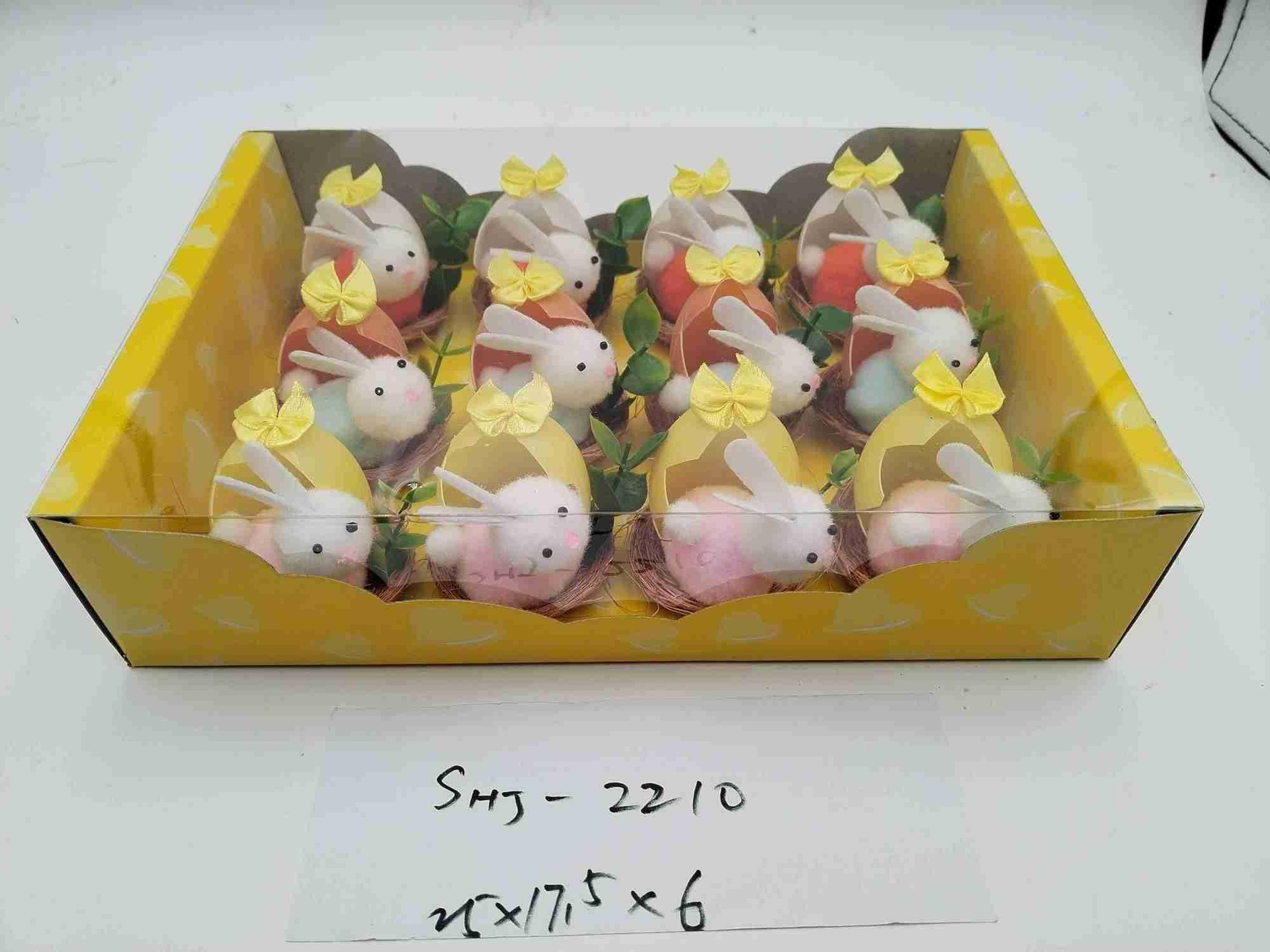 2023 New box-packed Easter scene setting and environmental decoration featuring simulated and cute Muffle chickens and muffle rabbits Specification image