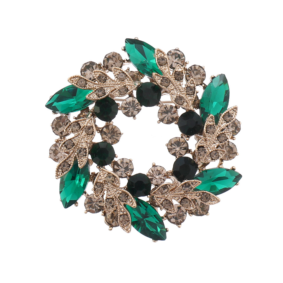 Elegant brooch, Bauhinia flower, high-gloss floral dress, diamond-encrusted, retro style and exquisite full diamond brooch dress decoration Item Picture