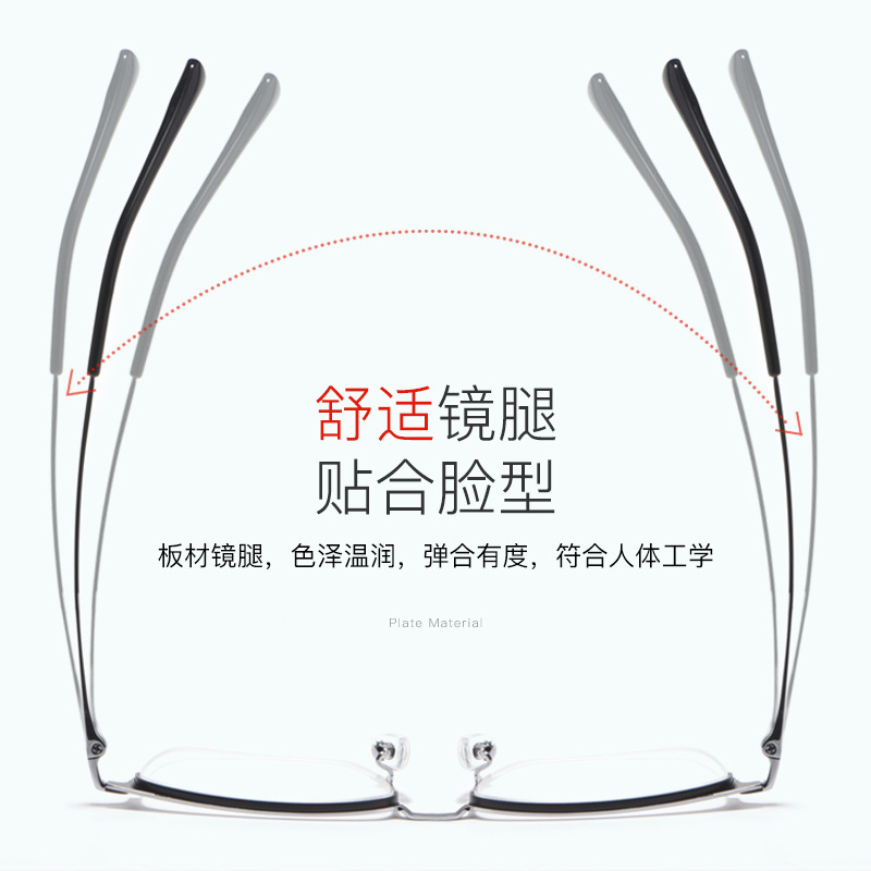 Mixed batch T062505 ultra-light half-frame glasses frame men's business alloy myopia glasses retro metal frame Application Scenario