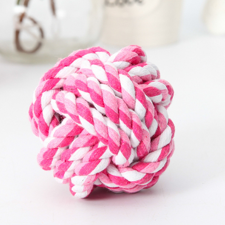 Dog pet toy balls, hand-woven cotton rope balls, pet supplies, durable and teeth-cleaning cat and dog toys in stock Application Scenario