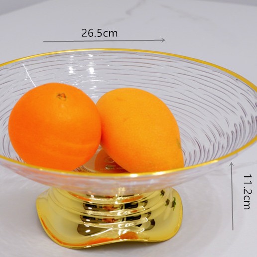 High-end appearance level, light luxury fruit baskets, dried fruit basins, household coffee tables, fruit plates with gilded edges, cross-border wholesale of fruit plates