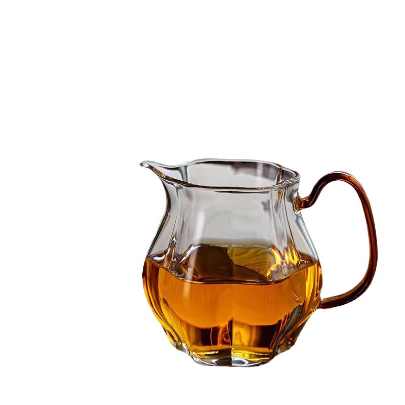南瓜玻璃公道杯/公道杯茶具白底实物图