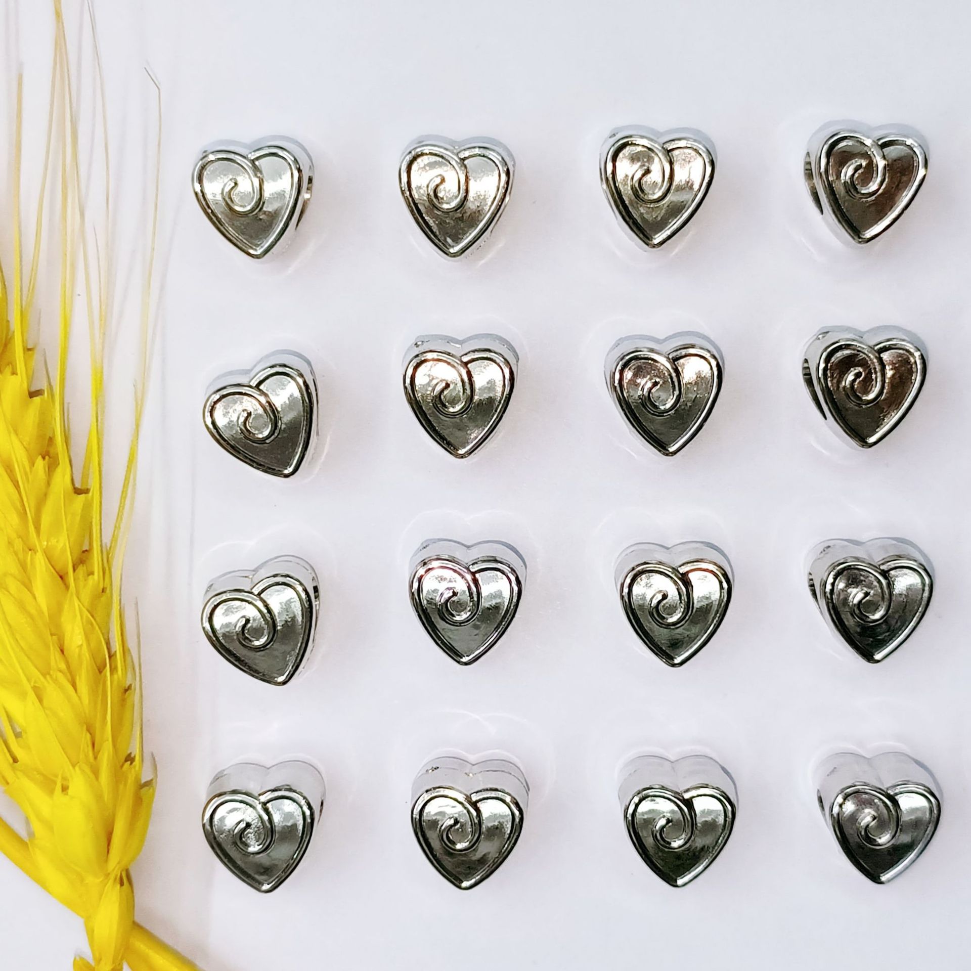 Pandora Ccb Big Hole Heart Pattern Diy Accessories White K Kc Uv Beaded Beaded Bracelet Jewelry 6085