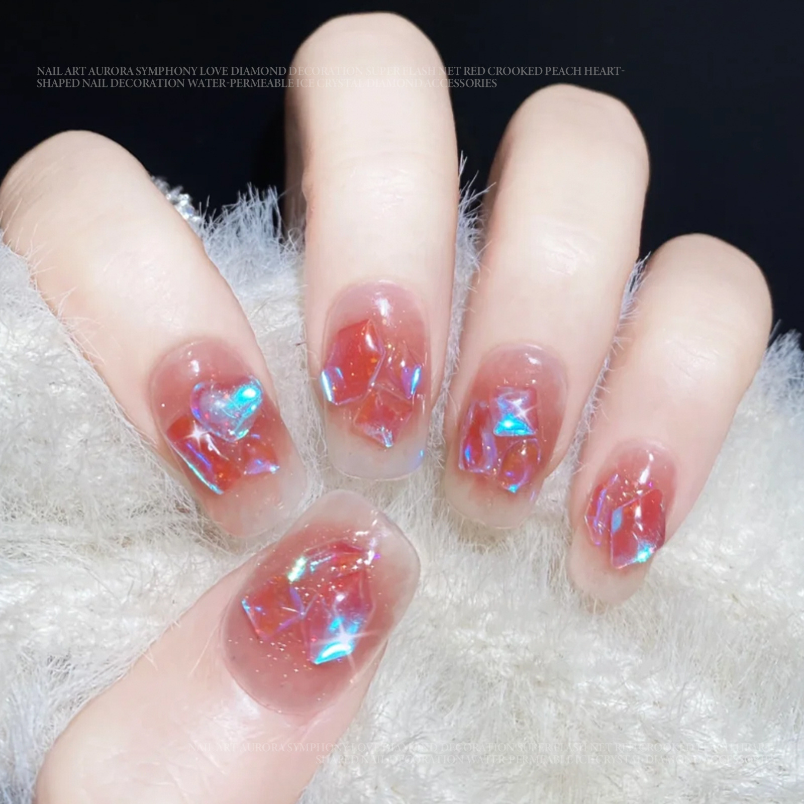 Wholesale of cross-border nail art crystal flat diamond, sea salt bubble nail art AB diamond accessories, flat mixed diamond nail art accessories details Picture