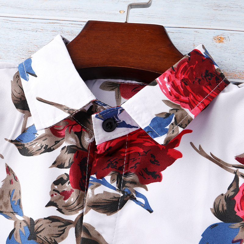 Customized digital printing shirts, heat sublimation transfer men's short-sleeved shirts, trendy no-iron beach short-sleeved shirts, with logo printing available Application Scenario