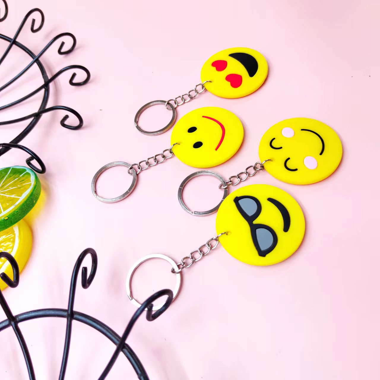 Double-sided expression keychain Q Cute expression series PVC keychain bag car pendant wholesale details Picture