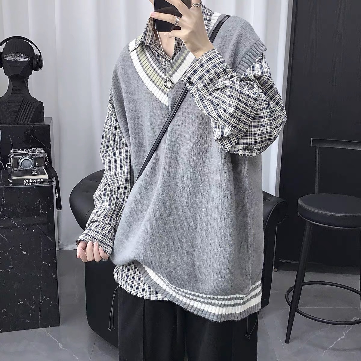 男式毛衣实物图