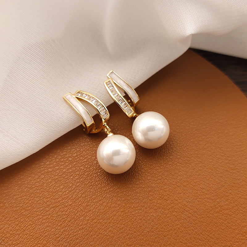 French-style mosquito-repellent incense, coil ear clips, pearl earrings for women, new cold style, long earrings, simple earrings Specification image