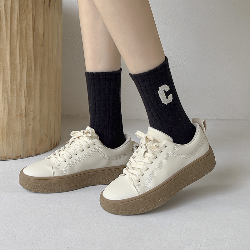 Wholesale women's socks, mid-calf socks, all-cotton autumn and winter pure cotton anti-odor pile socks, winter Zhuji embroidery with shark pants Specification image