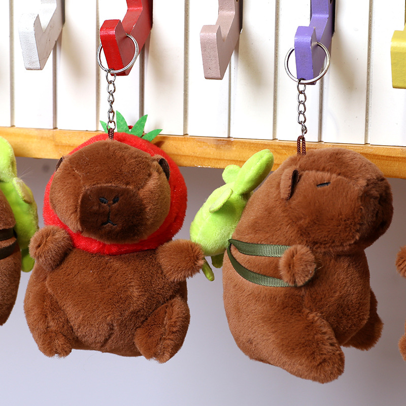 Water guinea pig keychain bag pendant, Douyin Internet celebrity, cute bar, plush toy doll Specification image